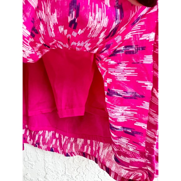 Mango 100% Cotton Printed Elasticized Waist Shorts Fuchsia Women's Size Small - Picture 4 of 5